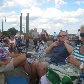 Aquatennial David, Janice and Jill waiting for the Aquantennial fireworks to begin