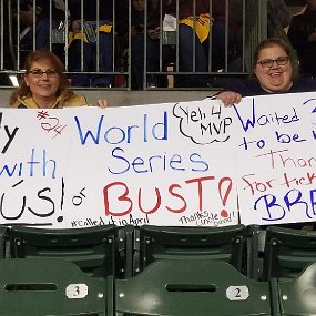 Game 1 NLCS - Mary and Amanda Mary and Amanda - nice sign!