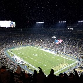 20191110_170422 Half-time paratroopers - just starting to snow