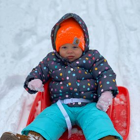 January 18 - 1 - first sledding Sledding