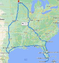 Route Planned Route - Plus a day trip to Hilton Head Island
